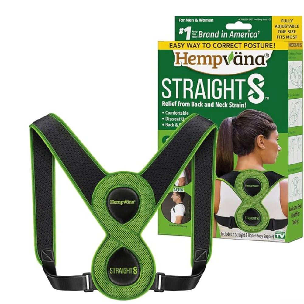 NEW Hempvana Straight 8 Fully Adjustable Lightweight Posture Corrector